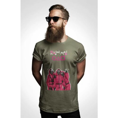 D&B Férfi/Unisex Póló MO00059 Squid Game Piros-Méret S 130596165 - Férfi ruházat