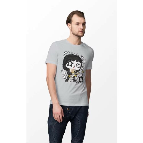D&B Férfi Unisex Póló PC00016 Kiss Szürke-Méret 2XL 130597571 - Férfiaknak