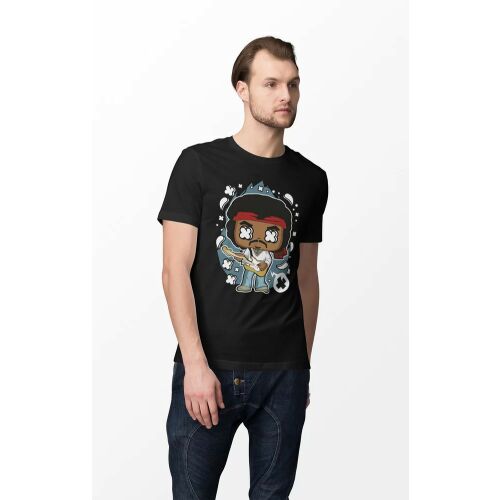 D&B Férfi Unisex Póló PC00026 Jimmy Hendrix Fekete-Méret S 130597975 - D&B