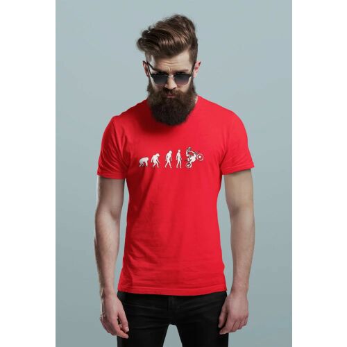 D&B Férfi/Unisex Póló ST00095 Evolution Piros-Méret M 130600561 - Férfiaknak