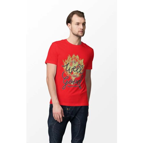 D&B Férfi/Unisex Póló ST00111 Eat Well Piros-Méret 5XL 130600703 - Férfi póló