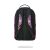 Hátulnézet a Sprayground Seeing Triple Aliens DLXSR hátizsáknak, lila és fekete