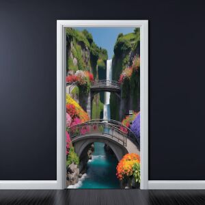 Színes nyomtatott fólia ajtó dekorációhoz, méret 200 x 90cm, modell: AVX-DR26