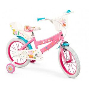 Peppa Pig 16 Zoll Kinderfahrrad mit Stützrädern, rosa - Fahrrad für Kinder