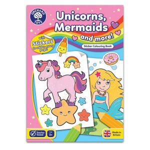 Carte de colorat cu activitati in limba engleza si abtibilduri Unicorni, Sirene si Altele UNICORNS, MERMAIDS AND MORE 130607913