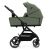 Kinderkraft Yoxi 3-in-1 Mistic Green stroller with bassinet, side view