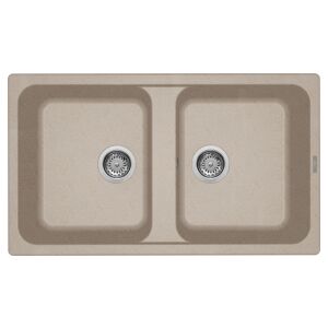 ELLECI Life 450 Avena gránit mosogatótálca, dupla medence, felülnézet - Víz, Gáz & Fűtésszerelés
