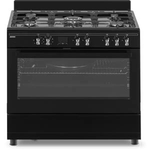 MPM MPM-93-KGM-32 Szabadonálló gáztűzhely elektromos sütővel fekete, 5 égős 90 cm széles!