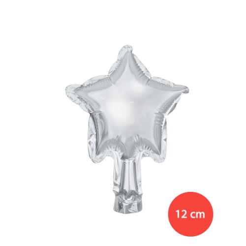 Ezüst csillag fólia lufi, 12 cm, mini lufi - Otthon és kert