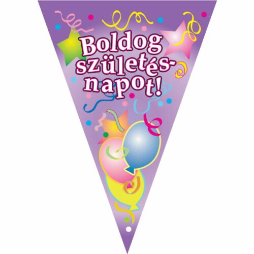 Boldog születésnapot zászló, lila