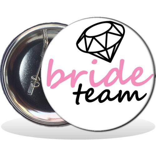 Bride Team kitűző gyémánt grafikával, leánybúcsú ajándék - Ajándék kitűző