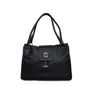 Lamarthe schwarze Lederhandtasche mit oberem Griff - Zubehör Kleidung