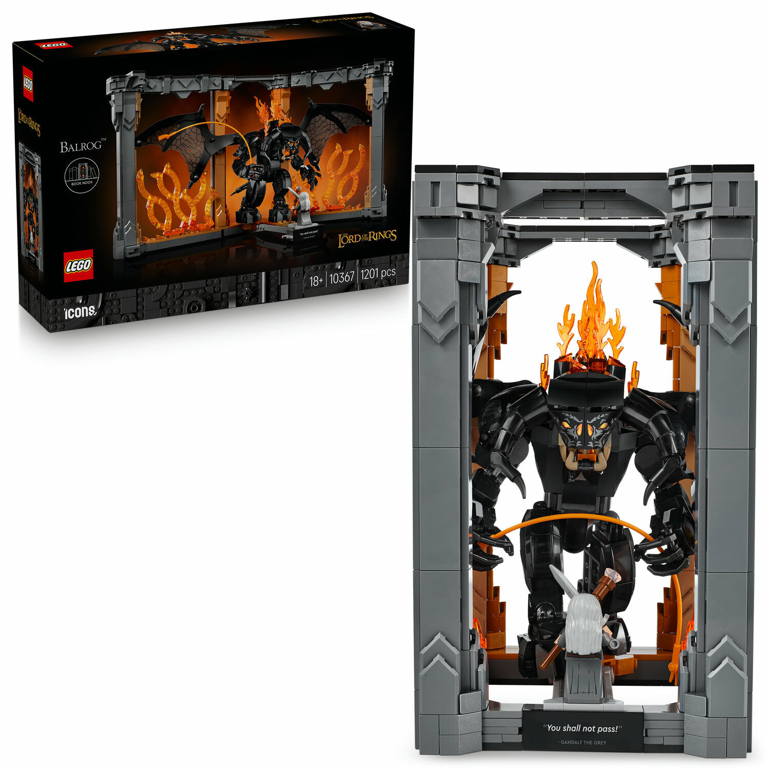 E-shop LEGO® Icons Knižná zarážka: Pán prsteňov – Balrog™ 10367