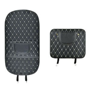 Bőr védőszőnyeg autósüléshez, ütésálló rendezővel, fekete