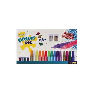 Glitzer-Kunst- und Bastelset – 21-teilig | Strahlende Farben für kreative Dekorationen