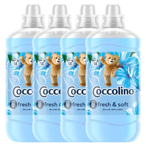 Coccolino Fresh & Soft Blue Splash fabric softener concentrate, 4 bottles, 232 washes
