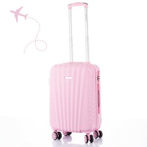 Leonardo Da Vinci różowa walizka kabinowa z wysuniętą teleskopową rączką - Opatrunek dodatkowy