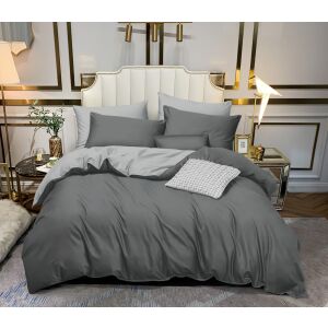 BEILAI 7 részes szürke ágyneműhuzat garnitúra ágyon, 140x200cm paplanhuzat, kétszemélyes - Ágynemű - ifjúsági és felnőtt