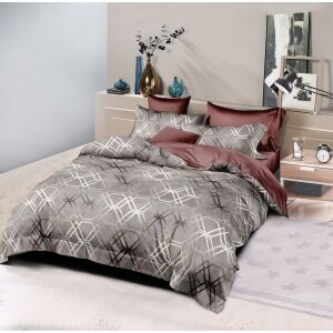 BEILAI 7 részes ágyneműhuzat garnitúra, szürke, fekete és fehér geometrikus mintával, dupla ágy méret - Ágynemű - ifjúsági és felnőtt