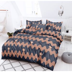 BEILAI barna-fekete mintás 7 részes ágyneműhuzat garnitúra, 2 személyes, paplanhuzat 140x200cm - Ágynemű - ifjúsági és felnőtt
