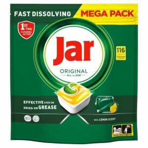 Jar All in One Lemon mosogatógép tabletta, 116 darabos, hatékony zsíreltávolítás - Gépi mosogatás