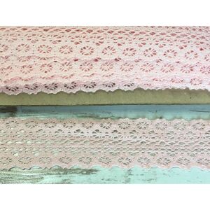 Pamut Csipke Szalag - Rózsaszín - 4,5cm x 20m 137250690 - Csipke
