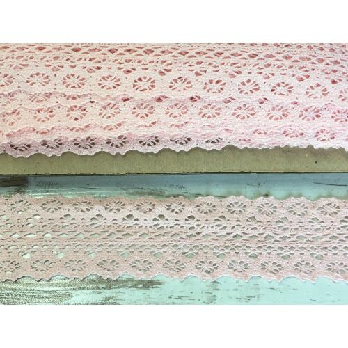 Pamut Csipke Szalag - Rózsaszín - 4,5cm x 20m 137250690