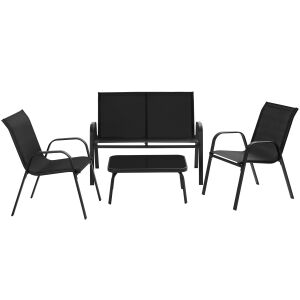 Zostava záhradného nábytku Nora pre 4 osoby, textília 130664480 - TecTake Záhradné pohovky