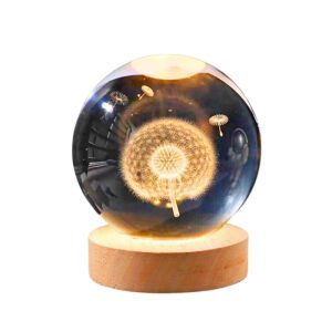 Dekoratív asztali dekorációs gömb, beltéri Daisy, éjszakai fény, 6 cm, ledes