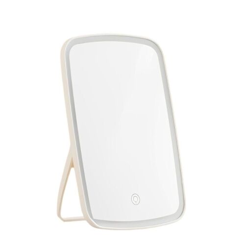 Smink tükör LED megvilágítással, 33 LED, ON/OFF érintőkapcsoló, USB újratölthető, fehér háttér