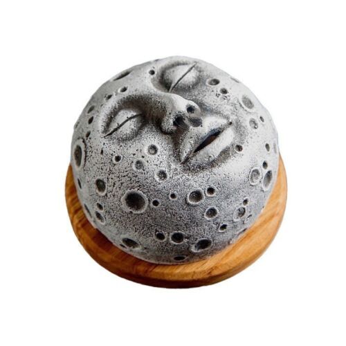 Illatos tölcsértartó, holdarcú, gyanta, fa talppal, lenyűgöző dekorációs tárgy. 130665610