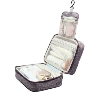Utazási kozmetikai szervező, tartós és vízálló anyagból, több rekeszes, szürke színben 130665695 - Kozmetikai gyakorló segédeszköz