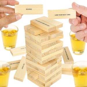 Készlet Party Tower, 60 fakocka, négy feles pohár, 2-4 játékos számára, méret: 20 x 19 cm 130665735 - Jenga