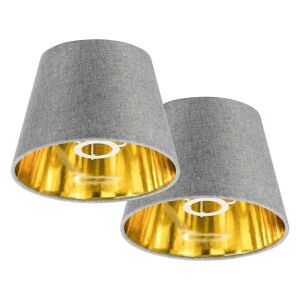 Sada 2 sivých a zlatých tienidiel Navaris pre lampu s objímkou E27 - Výstavba&Renovácia