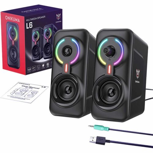 ONIKUMA L6 multimédiás gamer hangszórók BT5.0-val, fekete, RGB világítással - PC hangszóró