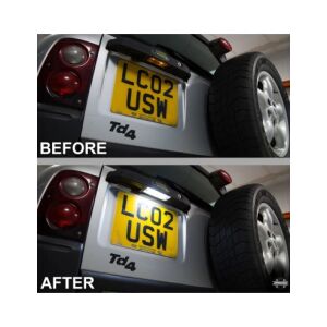 Lumină LED plăcuță de înmatriculare Land Rover Freelander 1 - Comparație înainte și după - Lumini auto