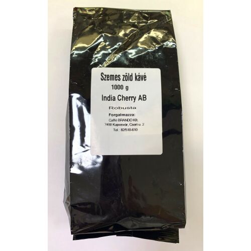 1000g India Cherry AB zöld kávébab, robusta - Szemes kávé