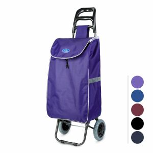 Kerekes Húzható Bevásárlótáska lila színben, gurulós bevásárlótáska fogantyúval és kerekekkel - Bewello