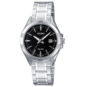 Casio női karóra LTP-1308D-1AVDF, acél szíj, fekete számlap, WR50 130671155 - Női kiegészítő