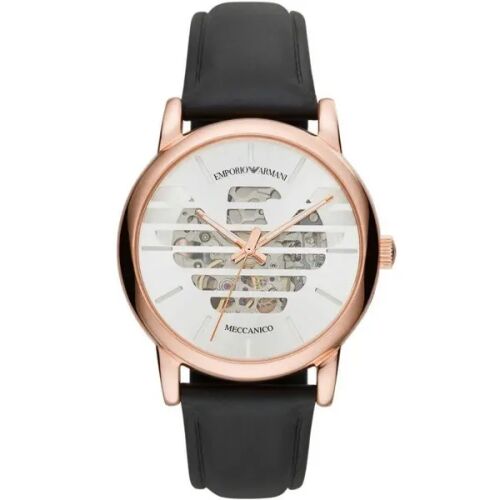 Emporio Armani Luigi férfi automata skeleton karóra fekete bőrszíjjal - Emporio Armani