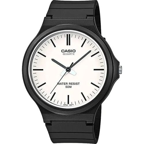 Casio MW-240-7E Herren Quarz Uhr mit weißem Zifferblatt und schwarzem Armband