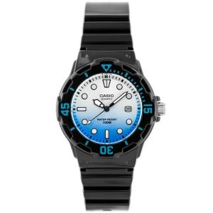 Casio LRW-200H-2EV lányka quartz karóra, fekete műgyanta szíj, kék-fehér számlap - Casio