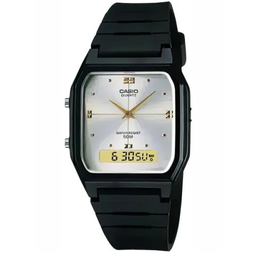 Casio AW-48HE-7AVDF női karóra fehér számlappal és fekete szíjjal