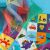Montessori sensory cloths with transportation and sea animal patterns