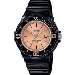Casio LRW-200H-9E2VDF női karóra, rózsaarany számlap, fekete szíj - Casio
