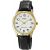 Casio MTP-V001GL-7B Herrenuhr mit goldenem Gehäuse und schwarzem Lederarmband