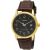 Zegarek męski Casio MTP-V002GL-1B z złotą kopertą i brązowym skórzanym paskiem