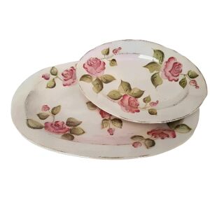 Domború mintás ováltál kicsi,virágos bordó,kerámia,kézzel festett- 130682610 - Vanilia Kerámia