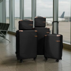 Valiză mică de mână TravelLux Urban cu acoperiș rigid 30x16x24 cm neagră 130685341 - Modă și îmbrăcăminte