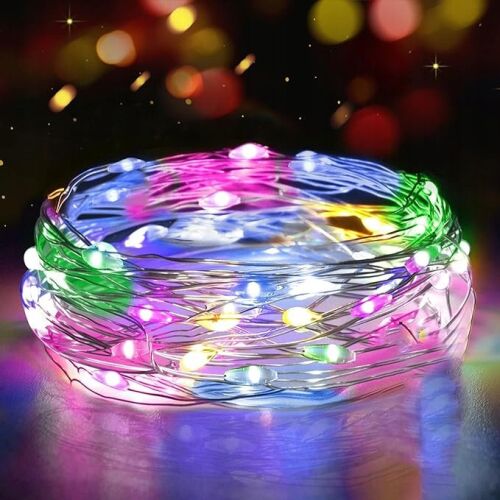 NanoLED fényfüzér, 100 LED, 10 méter, akkumulátor, RGB, Masterled